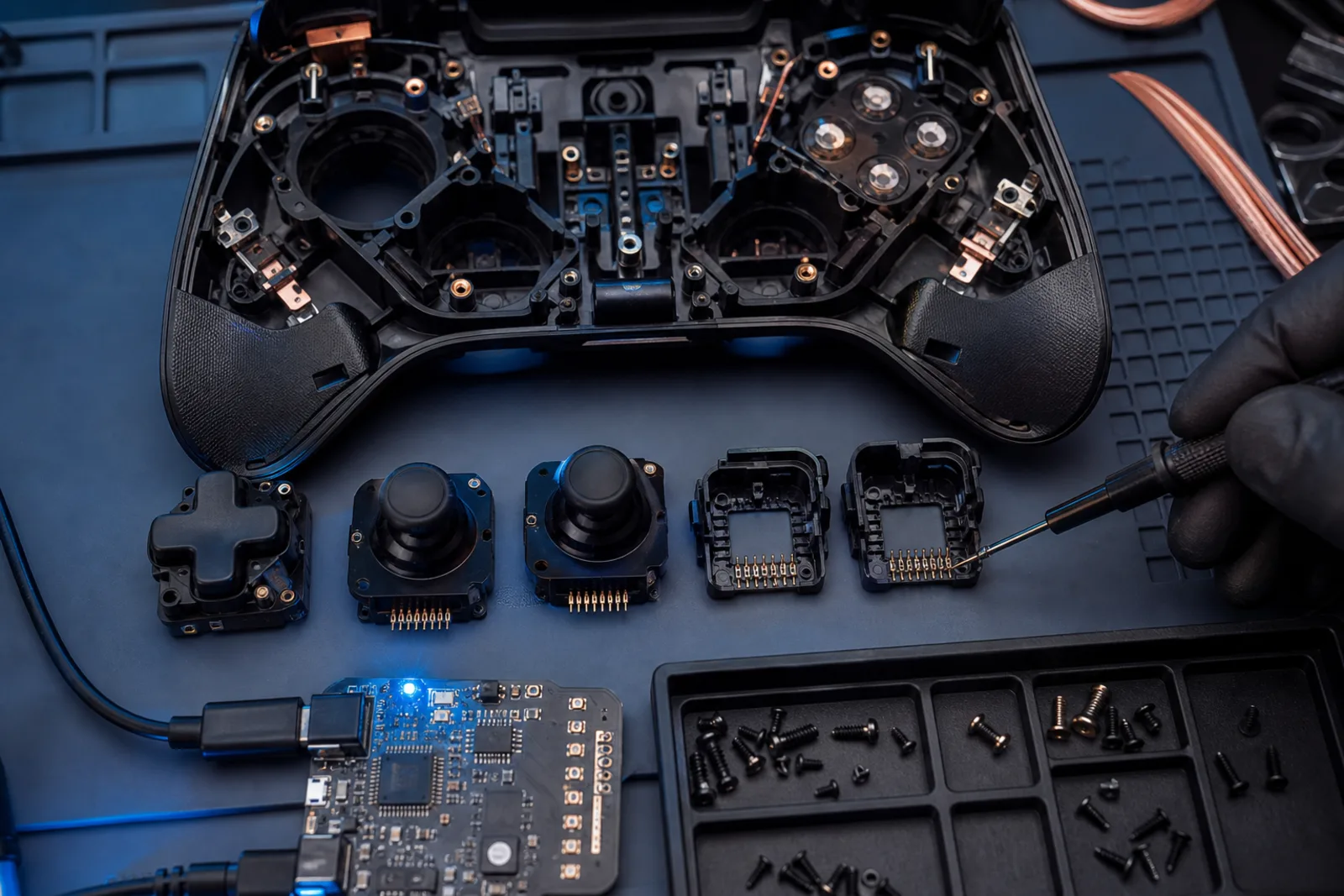 Диагностика внутренних узлов Thrustmaster ESWAP X2 H.E.