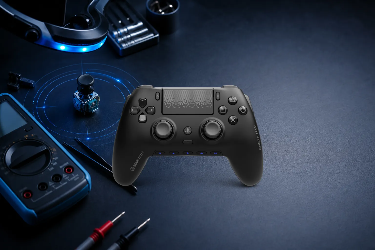 Диагностика стика SCUF Omega на калибровочном стенде