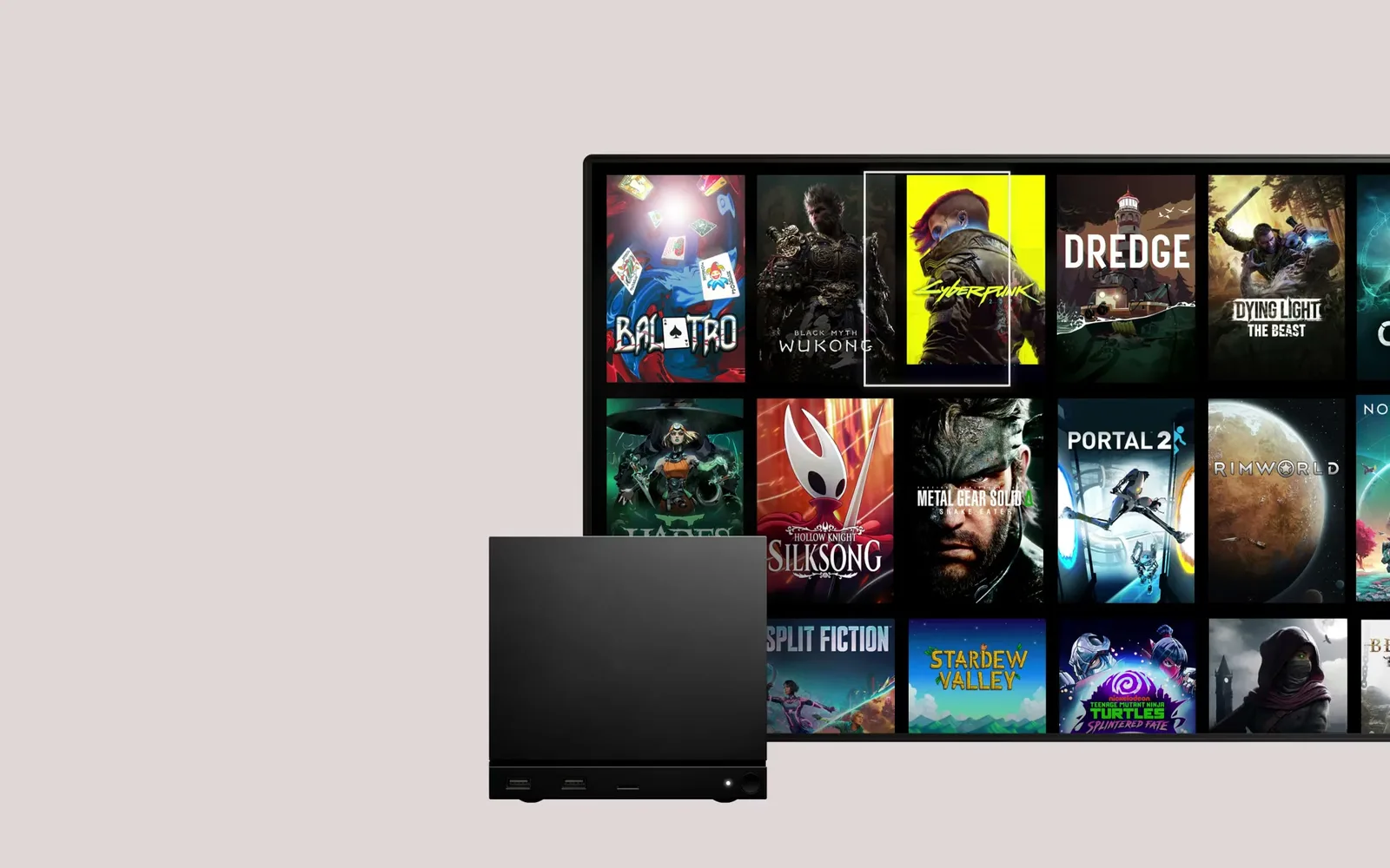 Steam Machine рядом с телевизором